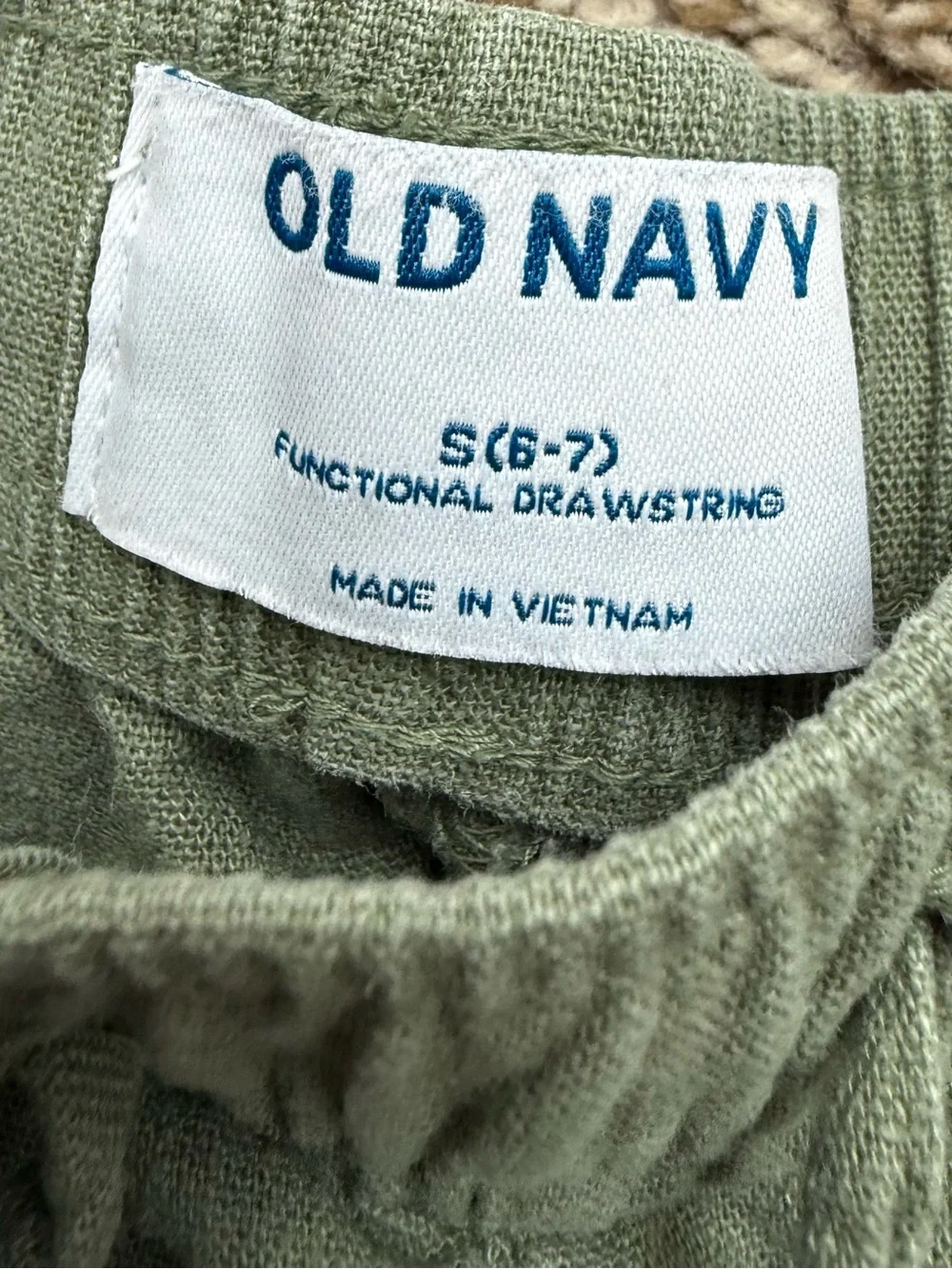 Old Navy Girls Olive Linen-Blend Shorts 6/7